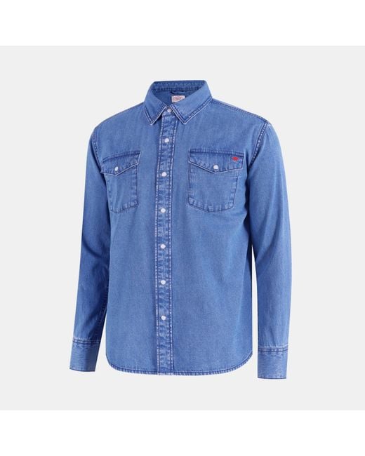 Lee Cooper Blue Long Sleeve Denim Shirt for men