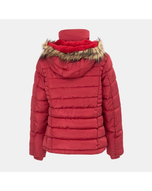 I Saw It First Red Isif Detachable Hood Fur Trim Sherpa Lined Parka