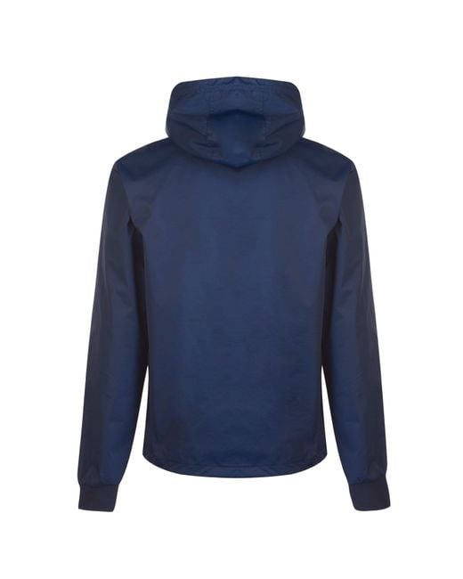 Original Penguin Blue Ratner Water And Wind Resistant Hooded Long Sleeve Rain Anorak for men