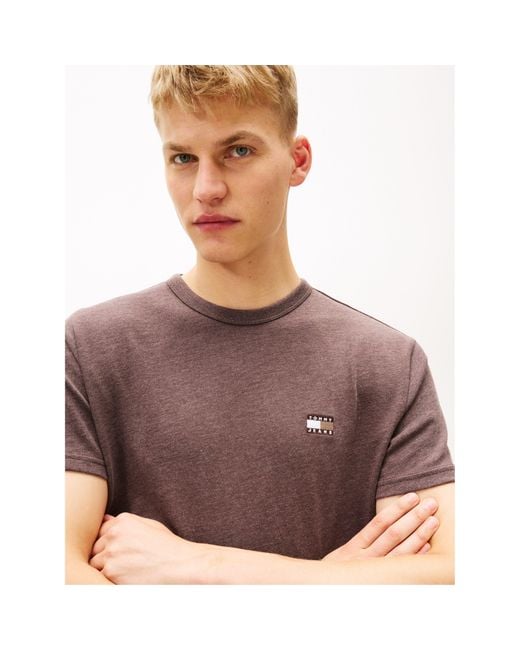 Tommy Hilfiger Brown Classic Tommy Small Badge T Shirt for men