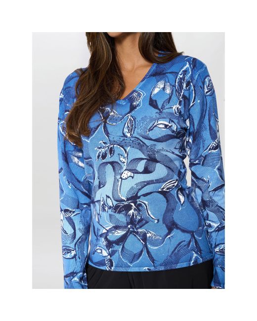 Gina Bacconi Blue Riya Printed Jumper