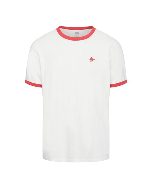 Levi's White Retro Emb Ringer Tee Bright Wh for men
