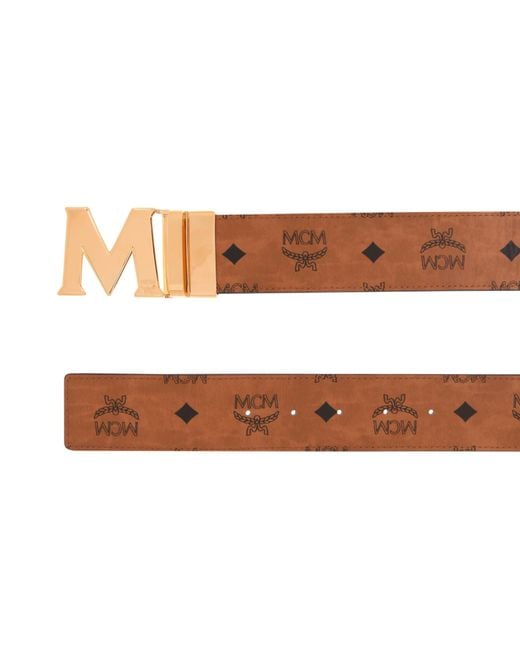 MCM Brown Claus Reversible Belt for men
