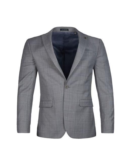 Ted Baker Blue Indus Check Slim Fit Suit Jacket for men