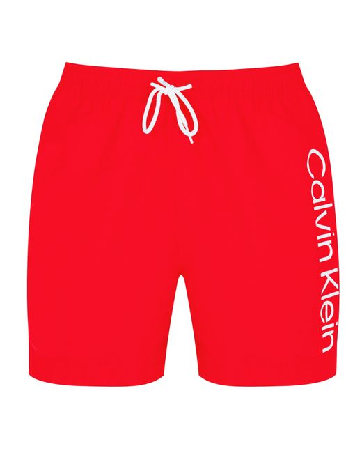 Calvin Klein Red Large Logo Shorts for men