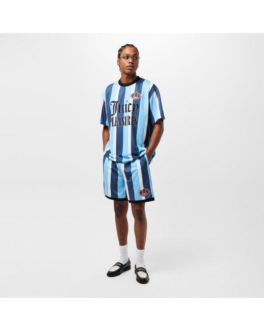 Pleasures Blue X Juicy Couture Striped Sport T-Shirt for men