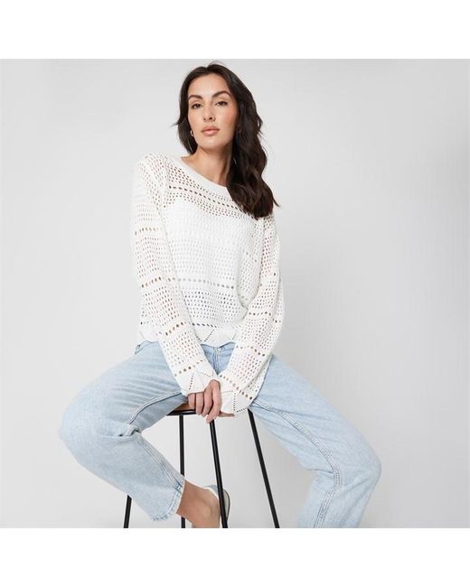 Be You White Pointelle Jumper