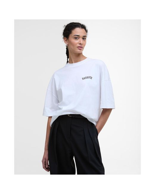 Barbour White Claydon Oversized T-Shirt