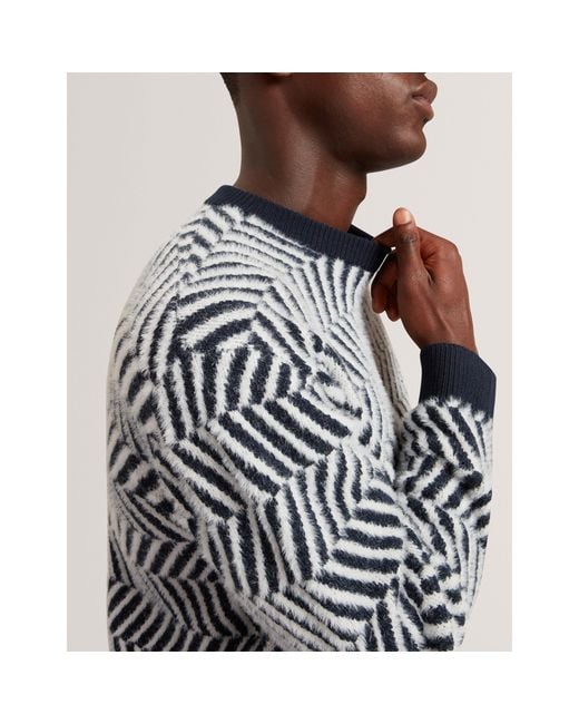 Ted Baker Black Graphic Knitted Top for men