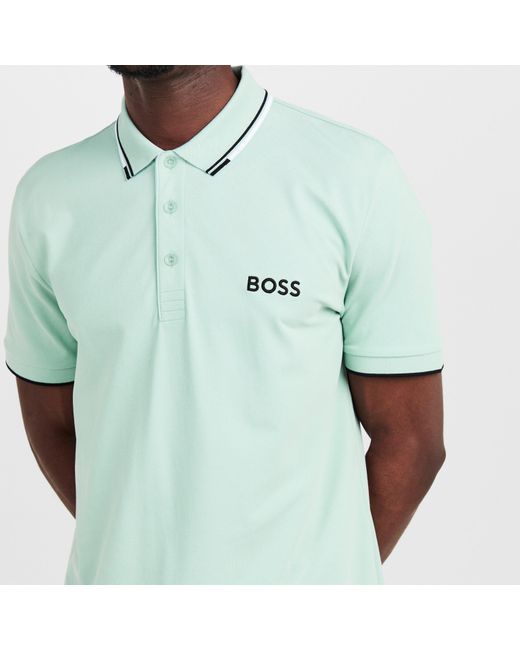 Boss Blue Paddy Pro Premium Cotton Polo Shirt for men
