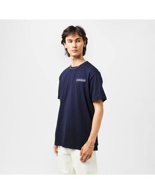 Napapijri Blue Graphic T-Shirt for men