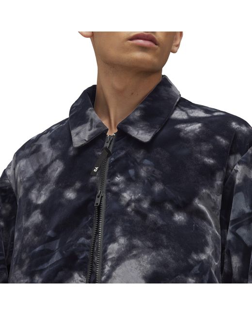 Y-3 Blue All Over Print Camo Short Puffer Jacket for men