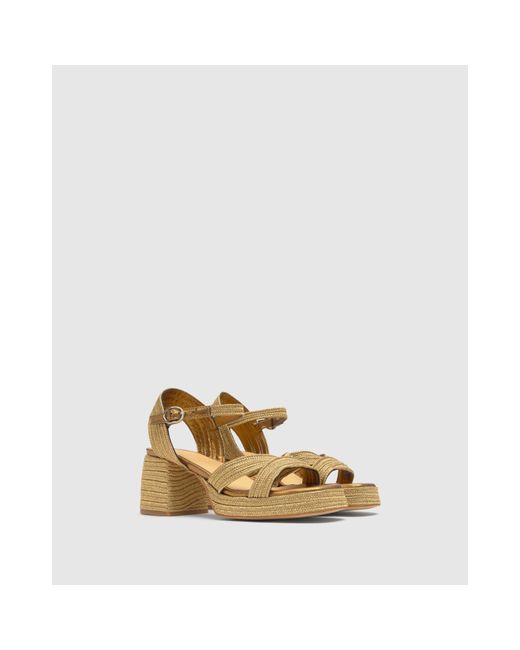 Castaner Metallic Heeled Sandals