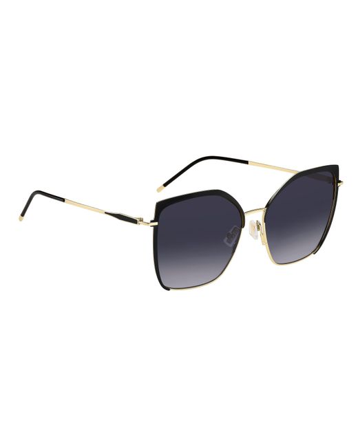 Boss Blue Rectangular Round Sunglasses