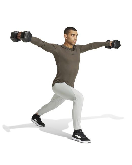 Adidas Green Workout Long-Sleeve Top for men