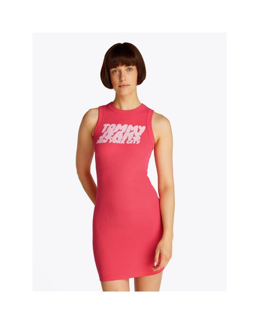 Tommy Hilfiger Pink Bubble Tank Mini Dress
