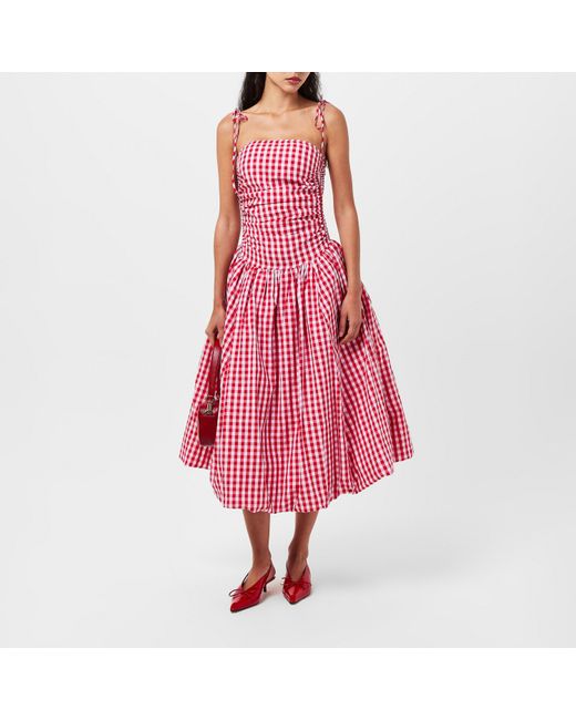 Amy Lynn Red Amy Lynn Alexa Shoulder Tie Ultra Mini Peplum Dress