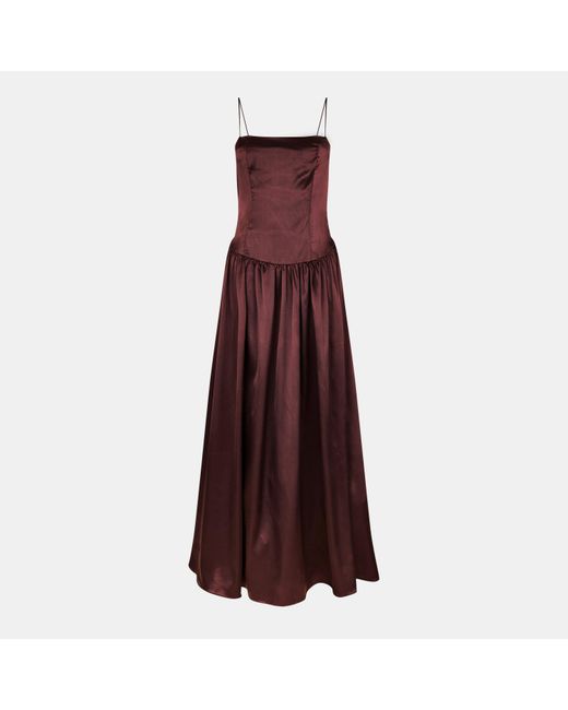 Amy Lynn Purple Alexa Satin Long Maxi Dress
