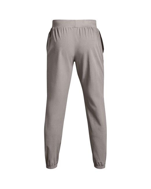Under Armour Gray Stretch Printed Closed Hem Woven Joggers for men