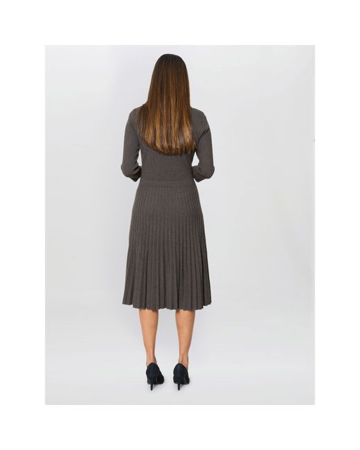Gina Bacconi Black Annabella Pleated Midi Dress