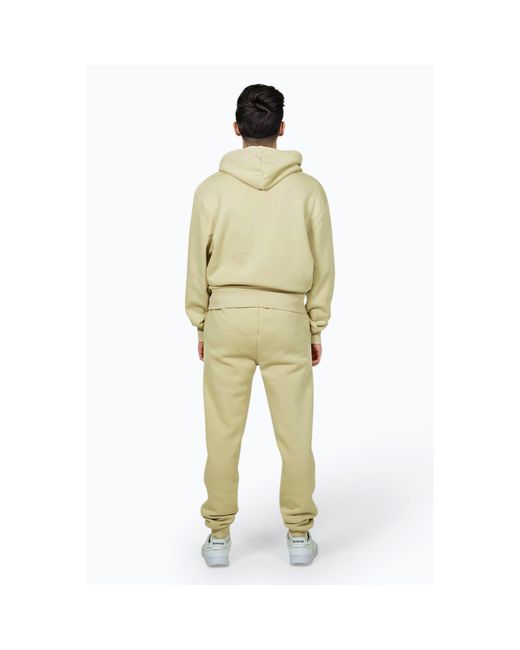Hype Yellow Boxy Closed Hem Fleece Jogger for men