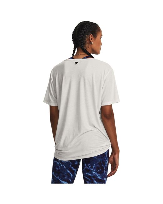 Under Armour White Deep V Short-Sleeve Performance Gym Top