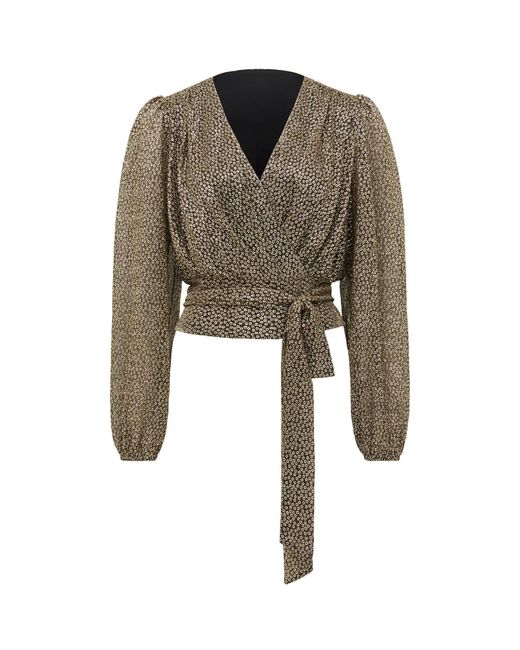 Forever New Multicolor Swathi Tie Wrap Blouse