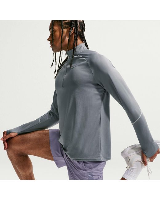 Nike Gray Long Sleeve Performance Running Top for men