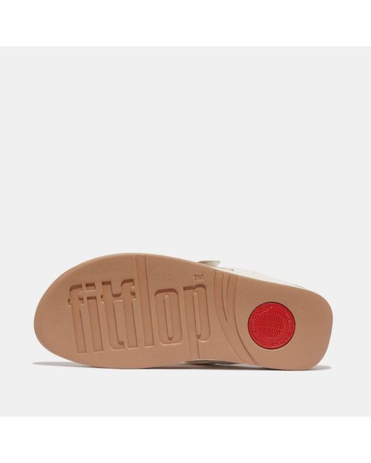 Fitflop Natural Lulu Folded-Knot Leather Toe-Post Sandals