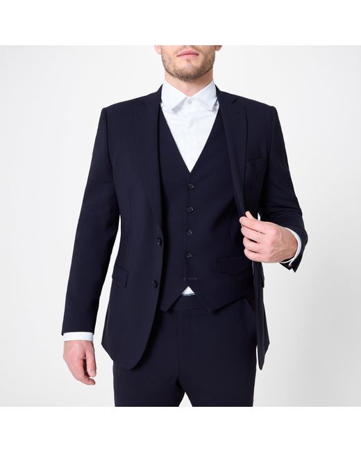 Without Prejudice Blue Kilburn Slim Fit Waistcoat for men