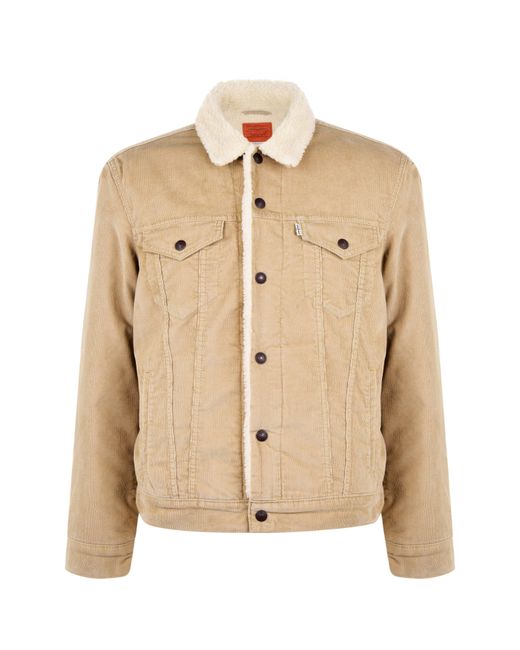 Levi's Natural Type 3 Sherpa Cotton Mix Long Sleeve Denim Jacket for men
