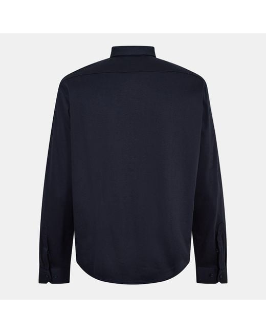 Boss Blue Motion Long Sleeve Buttoned Shirt With Logo Detail for men