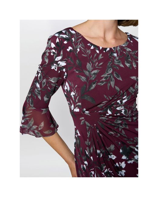 Gina Bacconi Red Kristin Floral Sheath Dress