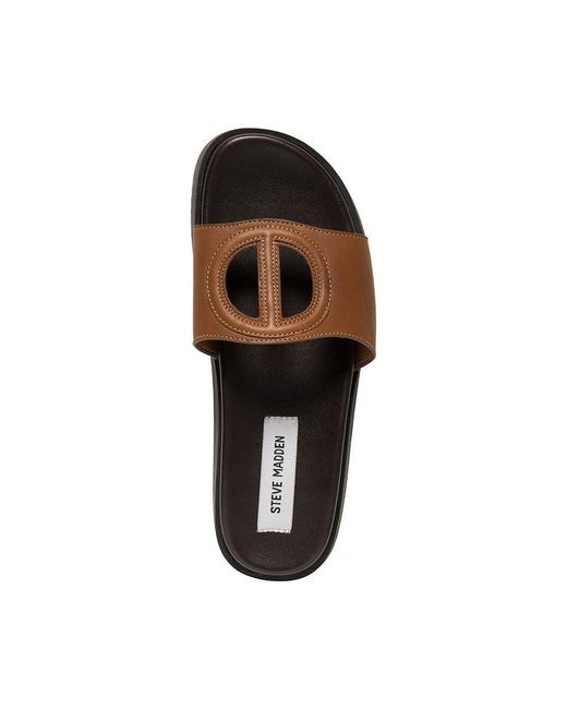 Steve Madden Brown Mayke Solid Flat Sandals