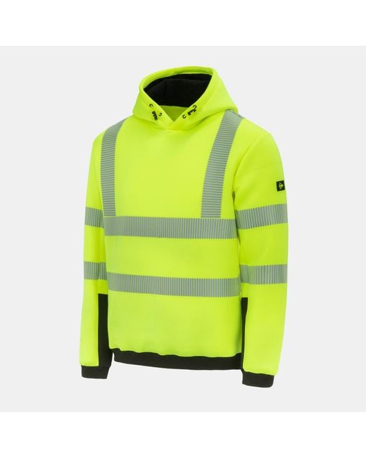 Dunlop Yellow Hi Vis Hoodie for men
