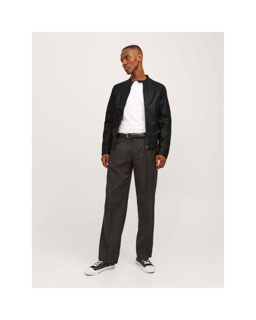 Jack & Jones Black Warner Faux Leather Jacket for men