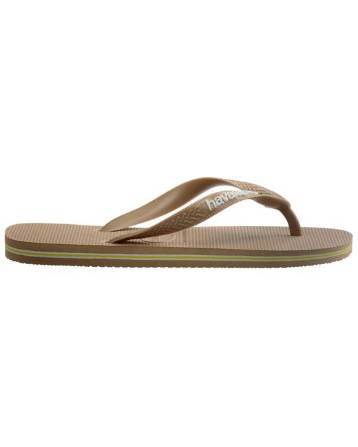 Havaianas Brown Hav. Brasil Logo Ruby Flip Flops