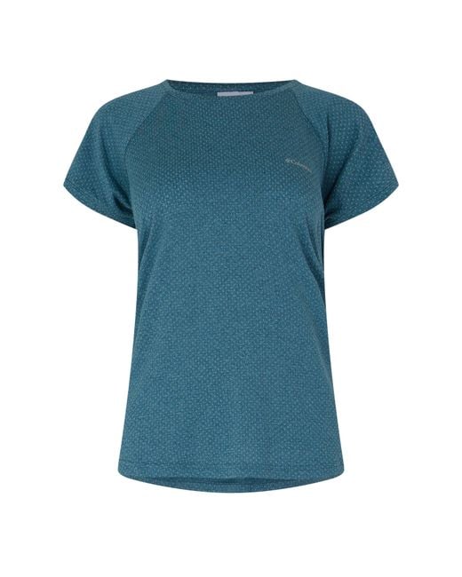 Columbia Blue Bogata Bay Tee Short Sleeve Performance T-Shirt