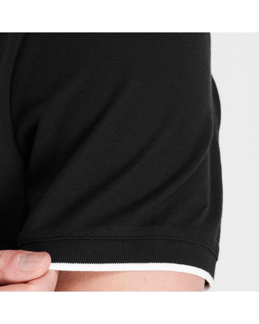 Calvin Klein Black Refined Pique Logo Polo Shirt for men