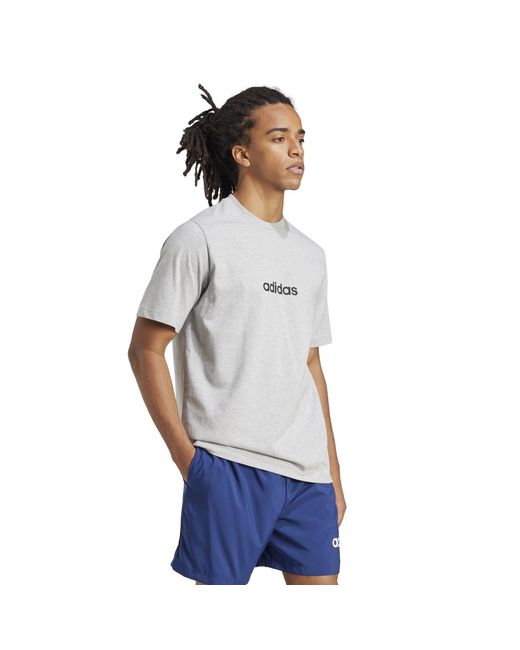 Adidas Gray Essentials Single Jersey Logo T-Shirt for men