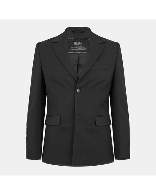 DIESEL Black Wire A Textured Stretch Blazer for men