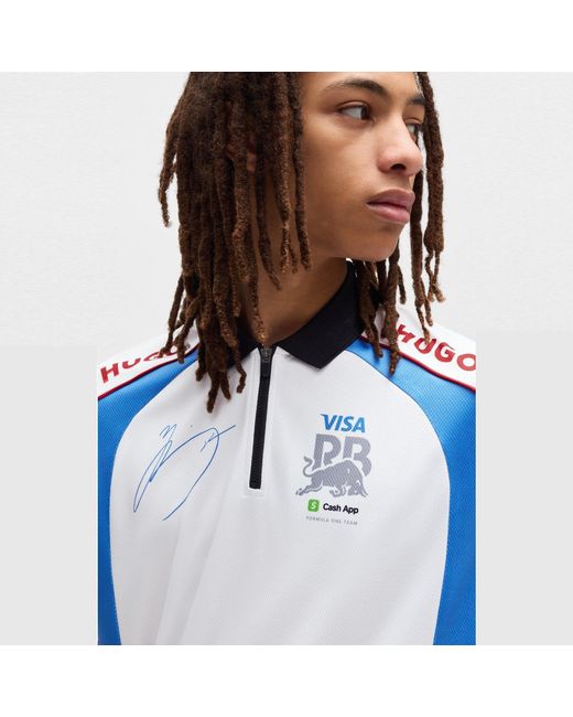 HUGO Blue Short Sleeve Polo Shirt for men