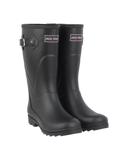 Jack Wills Black Tall Wellies