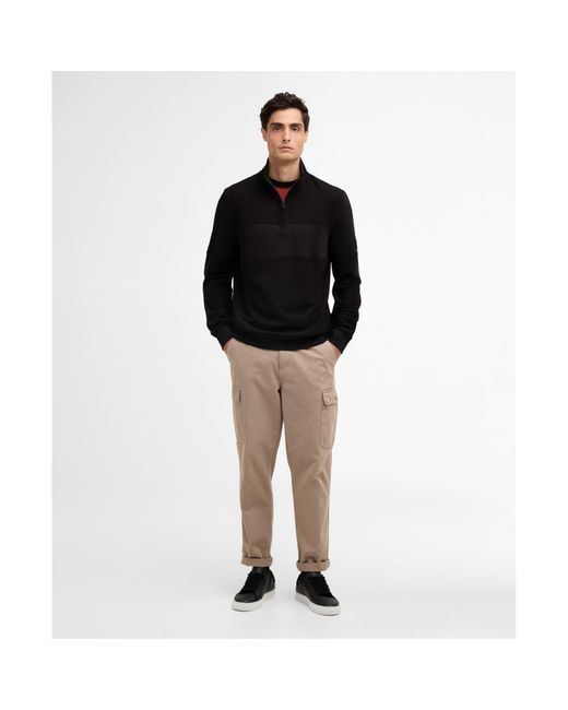 Barbour Black Kaspian Half-Zip Sweatshirt for men