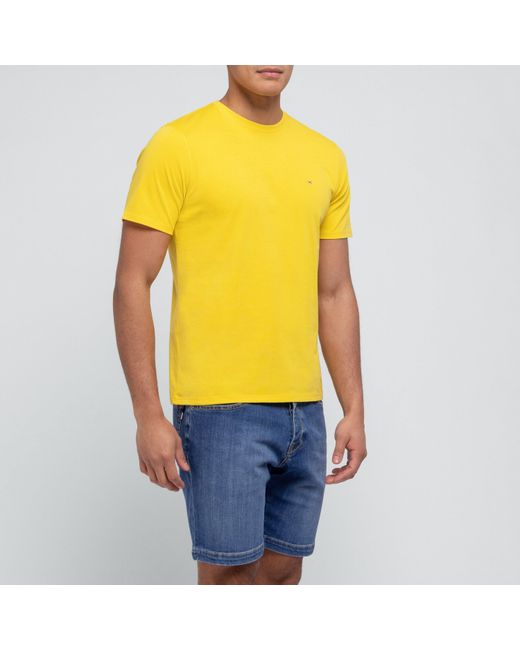 Eden Park Yellow Plain Shortsleeved Tshirt for men