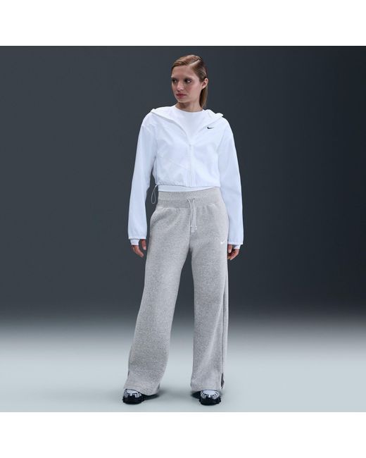Nike Gray Sportswear Phoenix Fleece High-Waisted Wide-Leg Sweatpants