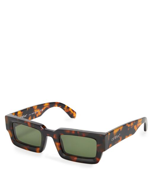 Off-White c/o Virgil Abloh Green Geometric Square Sunglasses