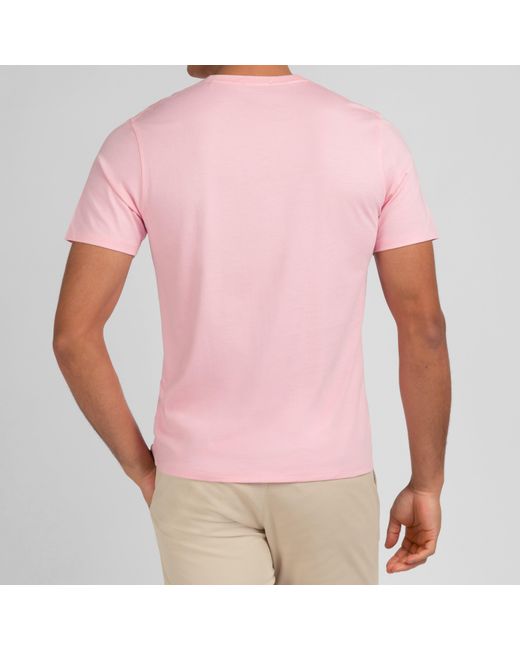 Eden Park Pink V Neck Light Pima Cotton T-Shirt for men