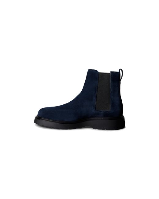 Calvin Klein Blue Suede Chelsea Boots for men