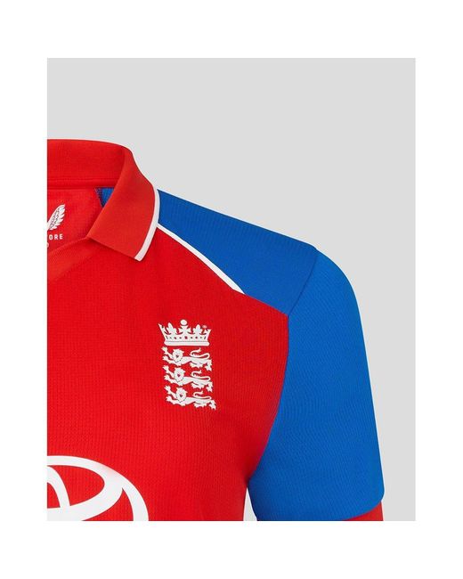 Castore Red 26/27 England Cricket T20 Shirt